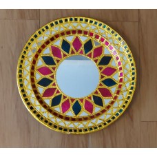 Tanjore Mirror Work Round Tray